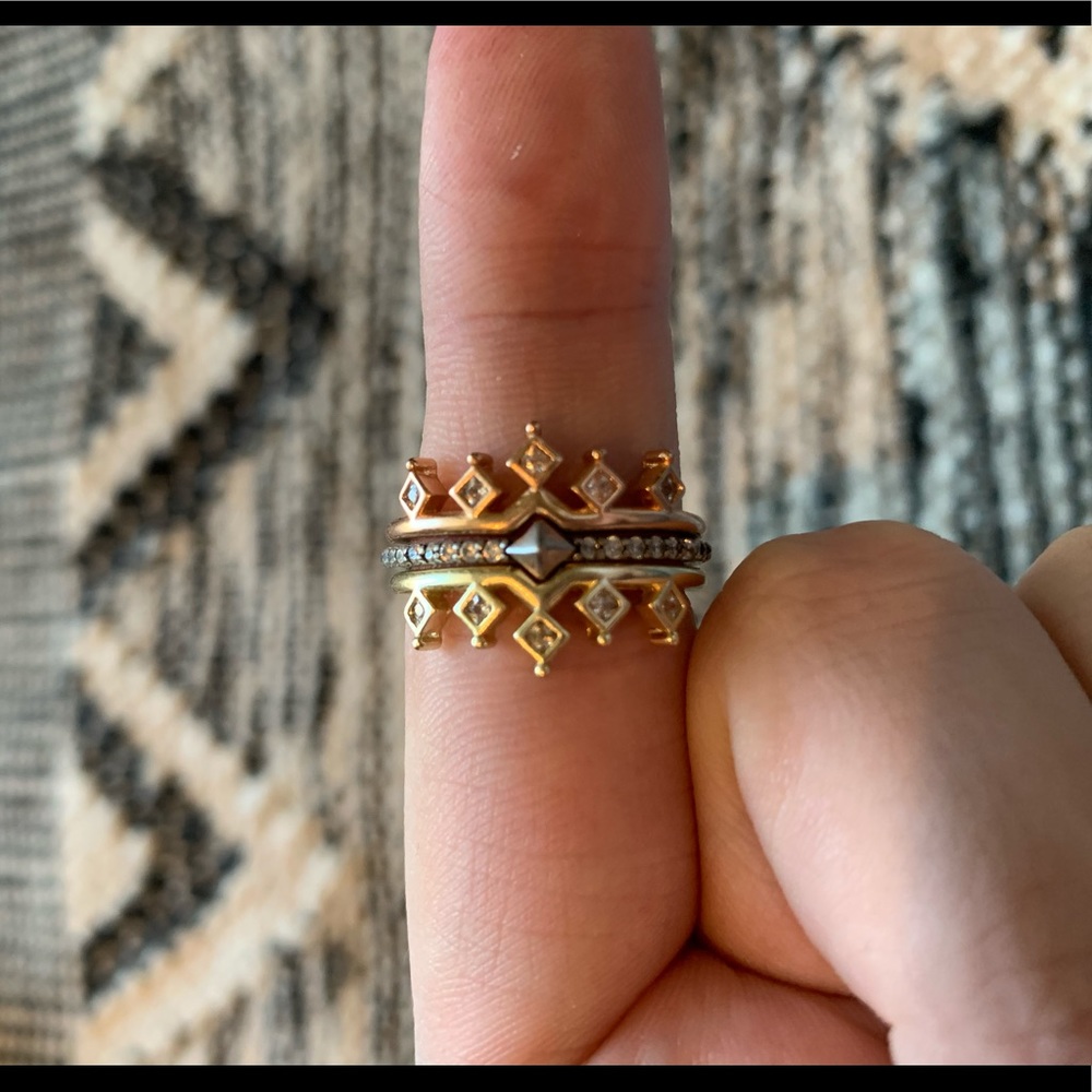Kendra Scott Lottie Mixed Metal Stackable Ring Set